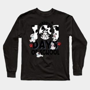 100 Days Of School Dalmatian Dog Boy Kid 100th Day Of School Long Sleeve T-Shirt